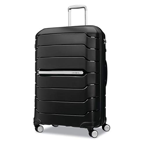 Samsonite Freeform Hardside Expandable with Double Spinner Wheels, Checked Large Inch, Black