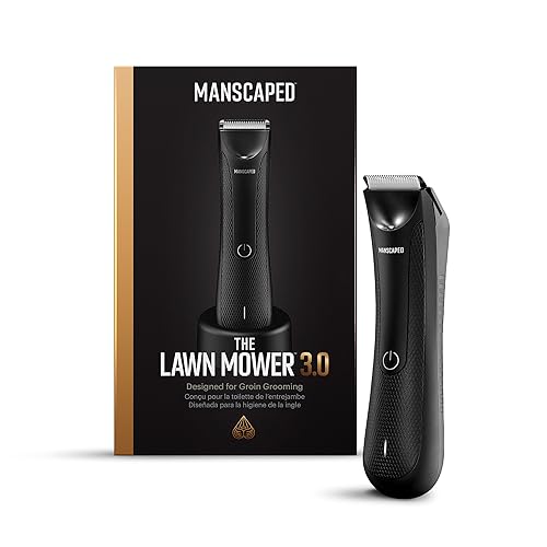 MANSCAPEDÂ® Electric Groin Hair Trimmer, The Lawn Mowerâ¢ , Replaceable Ceramic Blade Heads, Waterproof WetDry Clippers, Standing Recharge Dock, Ultimate Male Body Hair Razor