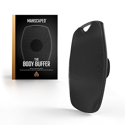 MANSCAPEDÂ® The Body Buffer Premium Silicone Scrubber for Nourishing, Cleaning & Exfoliating Your Skin   Lather Boosting Bristles with Ergonomic No Slip Handle, Long Lasting & Easy to Clean (Pack)