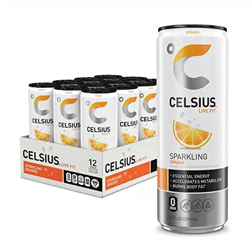 CELSIUS Sparkling Orange, Functional Essential Energy Drink Fl Oz (Pack of )