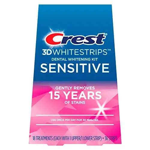Crest D Whitestrips Sensitive At home Teeth Whitening Kit, Treatments, Gently Removes Years of Stains