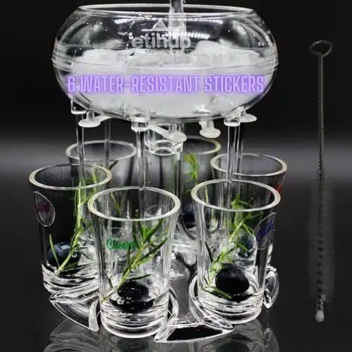Etihub Shot Glass Dispenser And Holder   Party Drink Set For Liquor With Glasses, Cool Glass Shots Game Accessories, Cute Of Fountains Fun x Pourer Bar Stuff, Unique Birthday Parties Machine