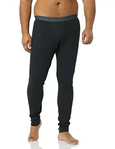 Fruit of the Loom Men's Recycled Premium Waffle Thermal Underwear Long Johns Bottom (, , , and Packs), Black, X Large