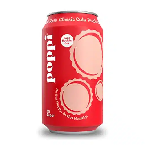 POPPI Sparkling Prebiotic Classic Cola Soda wGut Health & Immunity Benefits, Beverages made with Apple Cider Vinegar, Seltzer Water & Cola Flavors, Low Calorie & Low Sugar Drinks, oz (Pack)