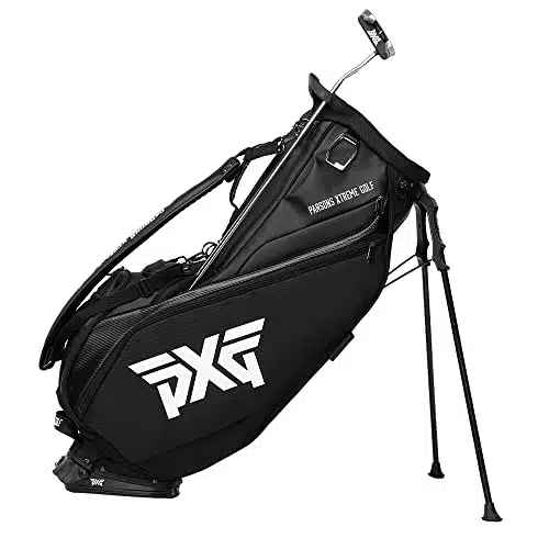 PXG Hybrid Golf Carry Bag with Stand, Point Single Carry Quick Disconnect Straps, Padded Back Panel   Black