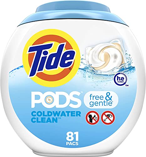 Tide PODS Free & Gentle Laundry Detergent Soap Pods, count