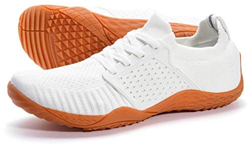 WHITIN Women's Low Zero Drop Shoes Minimalist Barefoot Trail Running Camping Female Wide Toe Box Fitness Workout Minimus Sneaker WhiteGum