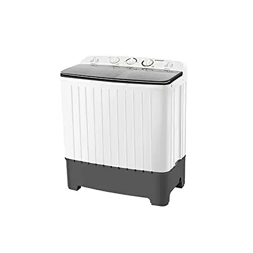 BANGSON Portable Washing Machine, lbs Washer(Lbs) and Spinner(Lbs), Washer and Dryer Combo, Timer Control with Soaking Function(mins), For Dorms, Apartments, RVs, (Black&White)