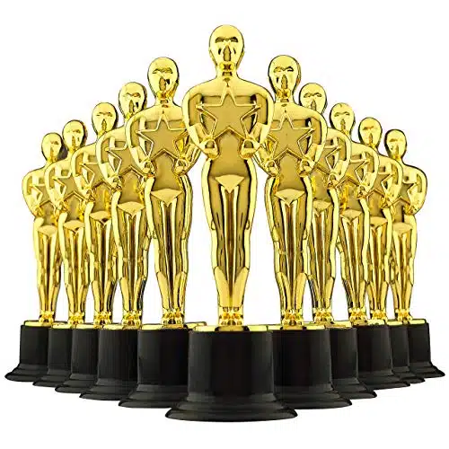 Bedwina Gold Award Trophies   Pack of Bulk Golden Statues Party Award Trophy, Party Decorations and Appreciation Gifts