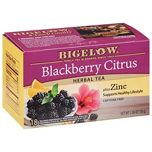 Bigelow Tea Herbal Teas Blackberry Citrus plus Zinc, Count (Pack of ), Total Tea Bags