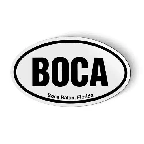 Boca Boca Raton FL Oval   Car Magnet
