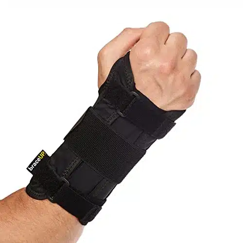 BraceUP Carpal Tunnel Wrist Brace for Men and Women   Metal Splint Hand Support Tendonitis Arthritis Pain Relief (LXL, Right Hand)