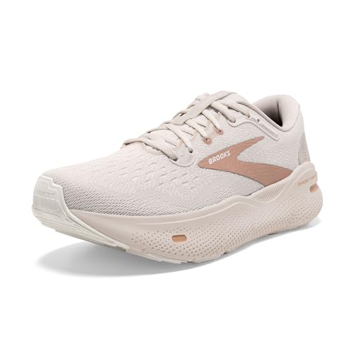 Brooks Womenâs Ghost Max Cushion Neutral Running & Walking Shoe Crystal GrayWhiteTuscany edium