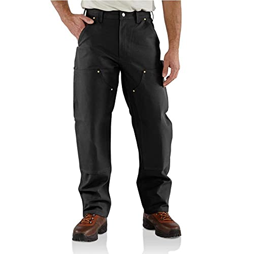 Carhartt Men's Firm Duck Double Front Work Dungaree Pant B, Black,  X L