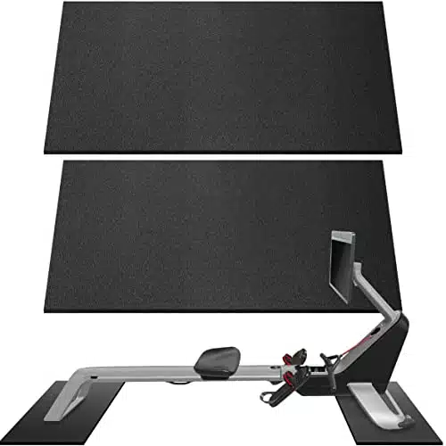 Crostice Bike Trainer Mat Accessories Compatible with Peloton Rower, Double Mats Compatible with Concept Rowing Machine for Cycling Home Gym