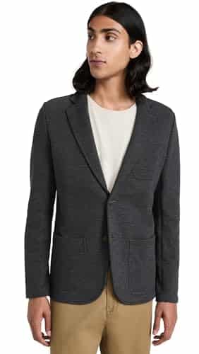 Faherty Men's Inlet Knit Blazer, Black Sky Melange, Grey, L