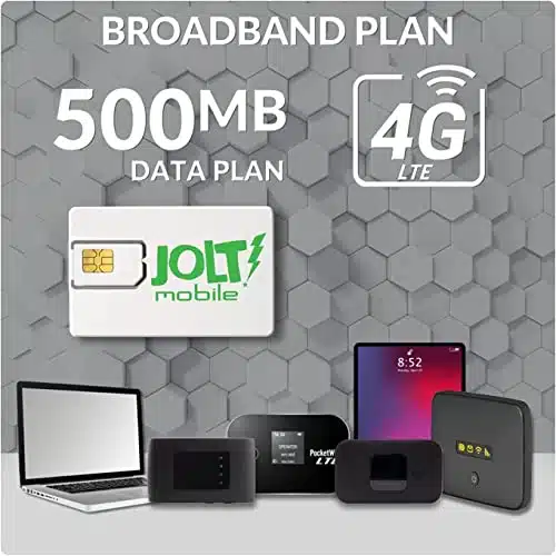 Jolt Mobile Data Only Service   SIM for Hotspots, WiFi Dongles, MiFi, USB Sticks, Mobile Routers, and More   Broadband and IoT Devices Nationwide AT&T G LTE   Triple Cut SIM (B Data Plan)