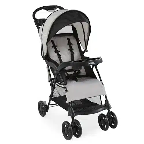 Kolcraft Cloud Plus Lightweight Easy Fold Compact Toddler Stroller and Baby Stroller for Travel, Large Storage Basket, Multi Position Recline, Convenient One hand Fold, lbs   Slate Gray