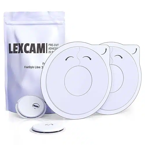 Lexcam Adhesive Patches Pre Cut for Libre â Pack of , not for Libre , Waterproof, Transparent Cover with Hole in The Middle for Continuous Glucose Monitoring Device, Sensor is NOT Included