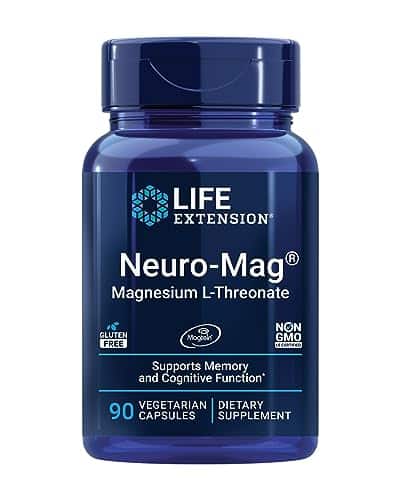 Life Extension Neuro mag Magnesium L threonate, Magnesium L threonate, Brain Health, Memory & Attention, Gluten Free, Vegetarian, Non GMO, Vegetarian Capsules