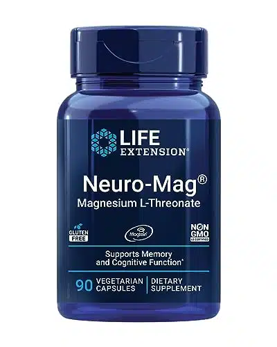 Life Extension Neuro mag Magnesium L threonate, Magnesium L threonate, Brain Health, Memory & Attention, Gluten Free, Vegetarian, Non GMO, Vegetarian Capsules