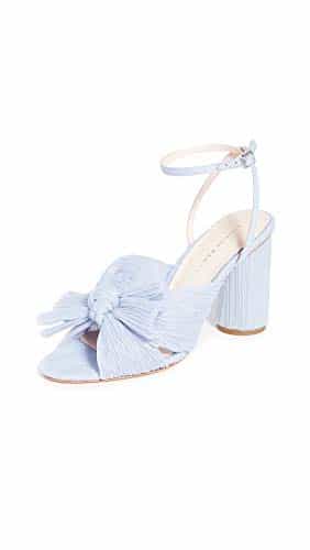Loeffler Randall Women's Camellia Pleated Bow Heel with Ankle Strap, Blue, edium US