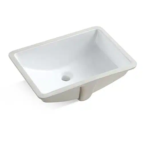 MEJE #H  Inch Vessel Sink Rectangle Undermount Bathroom Sink Lavatory Vanity Ceramic Pure White