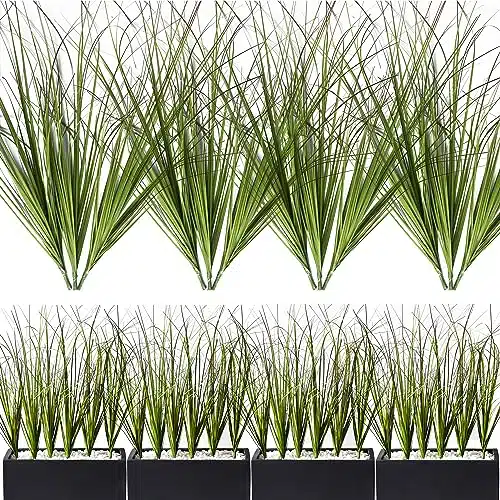 MISSWARPCS Artificial Grass Plant, Artificial Shrubs Wheat Grass, Artificial Greenery Stems Fake Weed for Room Indoor Home Decor, Artificial Tall Grass Artificial Plants for Outdoor Decor