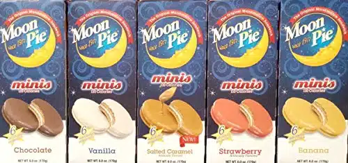 Moon Pie Minis   Complete Variety Pack   All Flavors! (Boxes   Salted Caramel   Chocolate   Strawberry   Banana   Vanilla) pies per box, pies total!