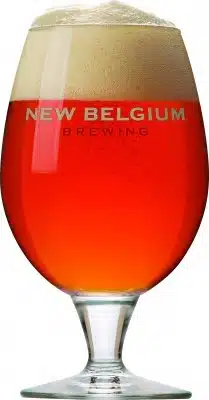 New Belgium Fat Tire Ale Ounce Globe Glassware   Set of