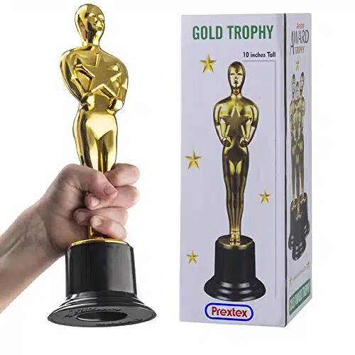 PREXTEX Golden Statues Trophy Award   Awards and Trophies for Party Celebrations, Award Ceremonies, and Appreciation Gifts   Ideal for Competitions, Rewards, and Party Favors for Kids & Adults