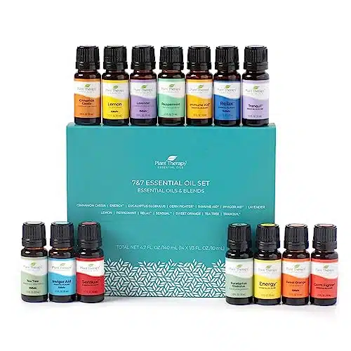 Plant Therapy & Essential Oils Set Single Oils Lavender, Peppermint & More, Synergy Blends % Pure, Undiluted, Natural Aromatherapy, Therapeutic Grade mL (oz)