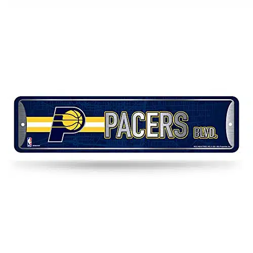 Rico Industries NBA Indiana Pacers Home DÃ©cor Metal Street Sign (x )   Great for Home, Office, Bedroom, & Man Cave   Made