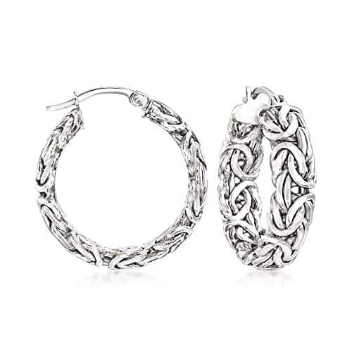 Ross Simons Sterling Silver Byzantine Hoop Earrings
