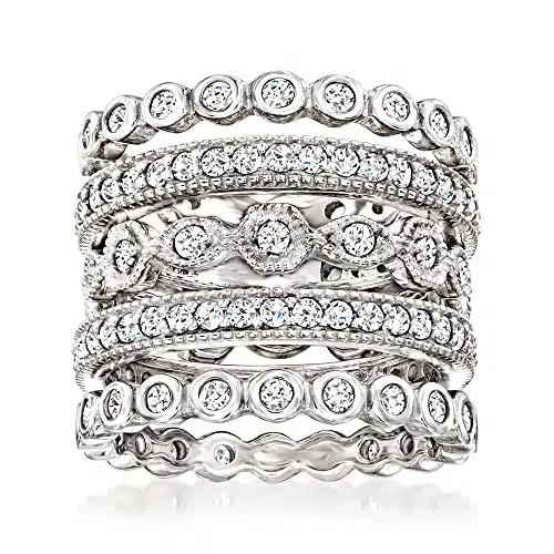 Ross Simons ct. t.w. CZ Jewelry Set Eternity Bands in Sterling Silver.