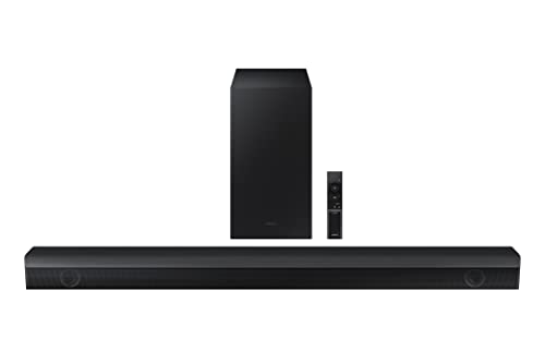 SAMSUNG HW Bch Soundbar wDolby DTS VirtualX, Bass Boosted, Built in Center Speaker, Bluetooth Multi Connection, Voice Enhance & Night Mode, Subwoofer Included, ,Black