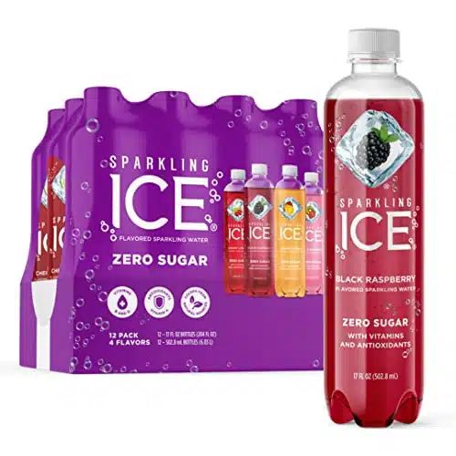 Sparkling Ice Purple Variety Pack, Flavored Water, Zero Sugar, with Vitamins and Antioxidants, fl oz, count (Black Raspberry, Cherry Limeade, Orange Mango, Kiwi Strawberry)
