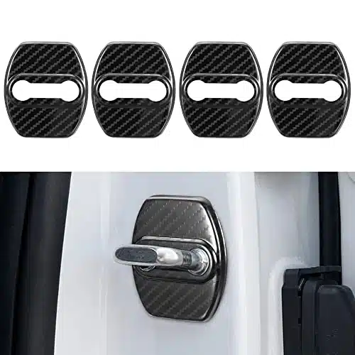 TOMALL pcs Car Door Lock Latches Cover Protector Compatible with Kia Stinger Sorento Soul GT line GTGTOptima Forte KAccessories Stainless Steel Car Door Lock Trim Decorations (Carbon Fiber)