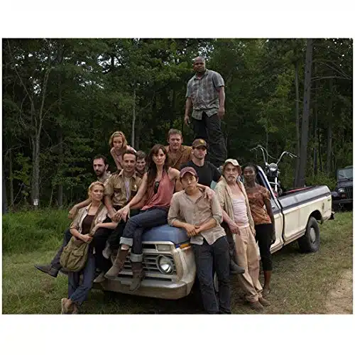 The Walking Dead x Photo Cast on Blue & White Pickup Truck kn