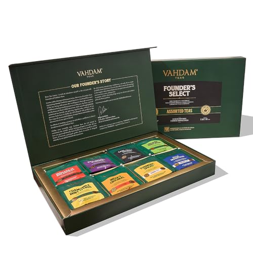 VAHDAM, Founder's Select Assorted Tea Gift Sets (Flavors, Tea Bags) Christmas Gift Ideas   Black Tea, Green Tea & More  Gifts For Women, Men and Adults