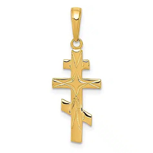 k Yellow Gold Eastern Orthodox Cross Necklace Charm Pendant Religious Fine Jewelry For Women Gifts For Her