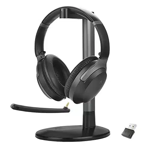 Avantree Aria T Bluetooth aptX HD Active Noise Cancelling Headphones with Mic, USB Adaper Dongle and Charging Stand for Calls & Music, Wireless Over Ear Headset for PC Computer Laptop PSPS