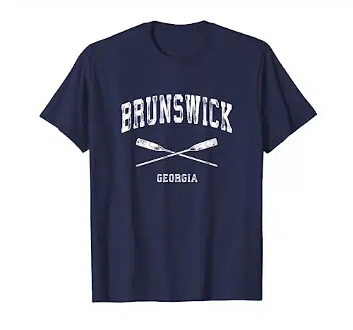 Brunswick Georgia Vintage Nautical Crossed Oars T Shirt
