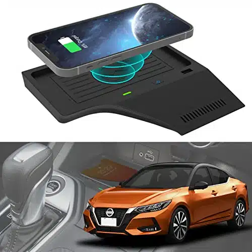 CarQiWireless Wireless Charger for Nissan Sentra BAccessories Center Console Wireless Charging Pad Mat for Nissan Sentra Accessories