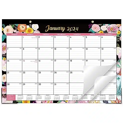 Desk Calendar   onthly DeskWall Calendar , January   December , x in, Monthly Desk Calendar Pad with Corner Protectors, Thick Paper, Ruled Blocks