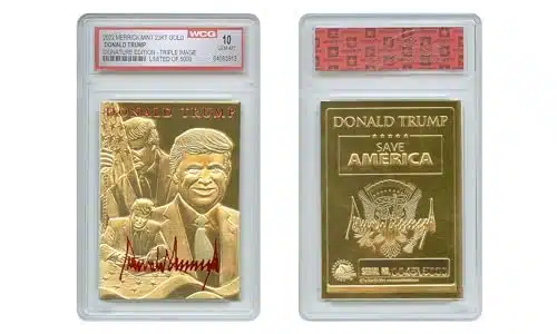 Donald Trump Triple Image Signature Edition K Gold Card Limited and Numbered of   Graded GEM Mint