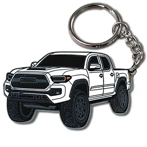 FOUR WHEEL BEAST Tacoma Keychain   Tacoma Accessories mods for Pro Sport Off Road Cool Key Chain Fob Cover rd gen Toy Truck (White)