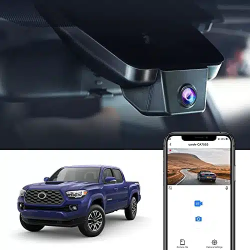 Fitcamx K Dash Cam Compatible with Toyota Tacoma Limited SRSR TRD Sport Off Road Pro, OEM Factory Look, P Video WiFi, G Sensor Loop Recording, Plug&Play, GB Card
