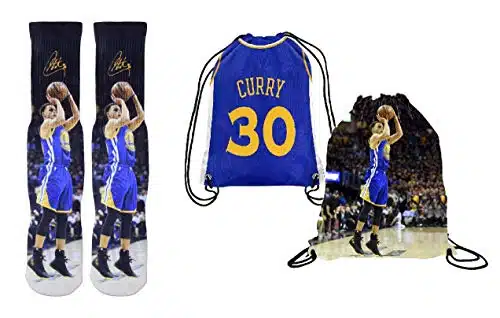 Forever Fanatics Curry Kids Basketball Socks for Fans Stitched Crew Socks (Sizes , Set)