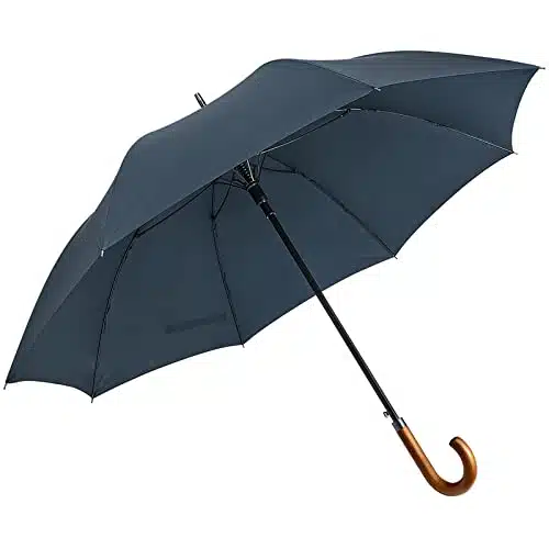 GFree Wooden J Handle Umbrella Inch Large Auto Open Classic Windproof Rain Stick Umbrellas for Men Women (Burgundy)